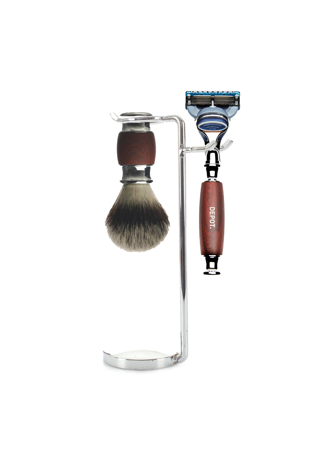 DEPOT SHAVING BRUSH AND RAZOR STAND