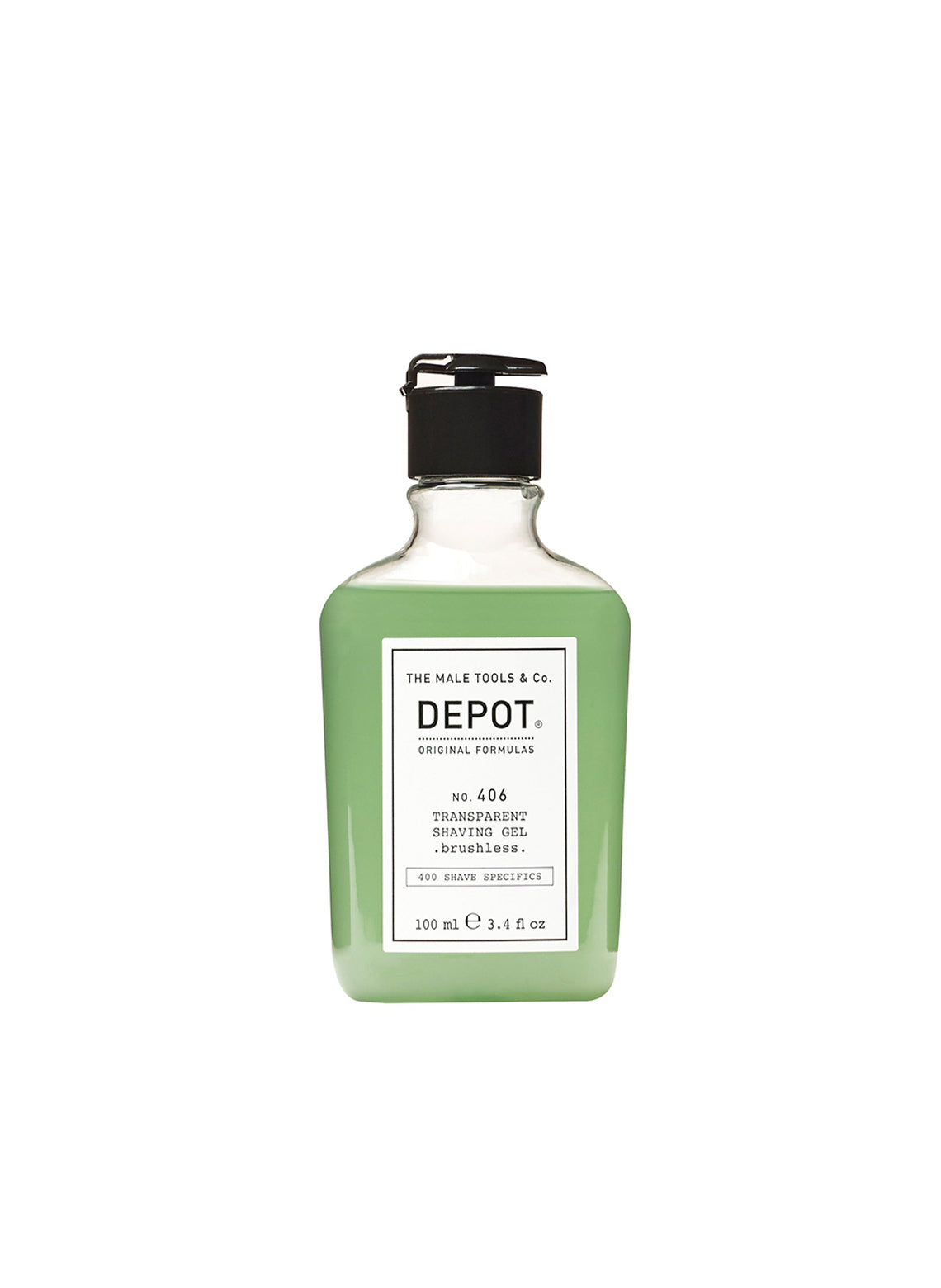 DEPOT NO. 406 TRANSPARENT SHAVING GEL BRUSHLESS - Aretha Natural Beauty 
