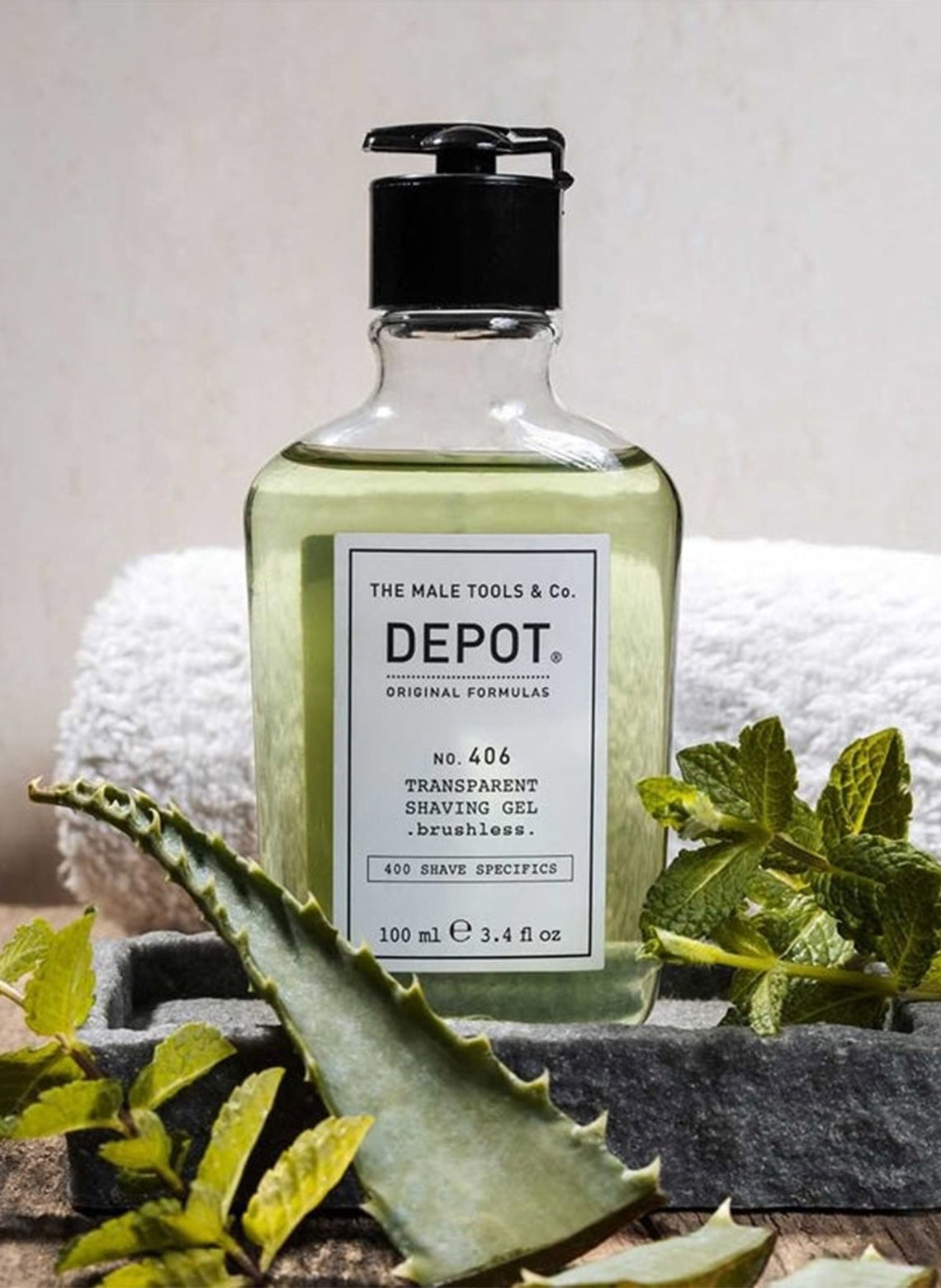 DEPOT NO. 406 TRANSPARENT SHAVING GEL BRUSHLESS - Aretha Natural Beauty 