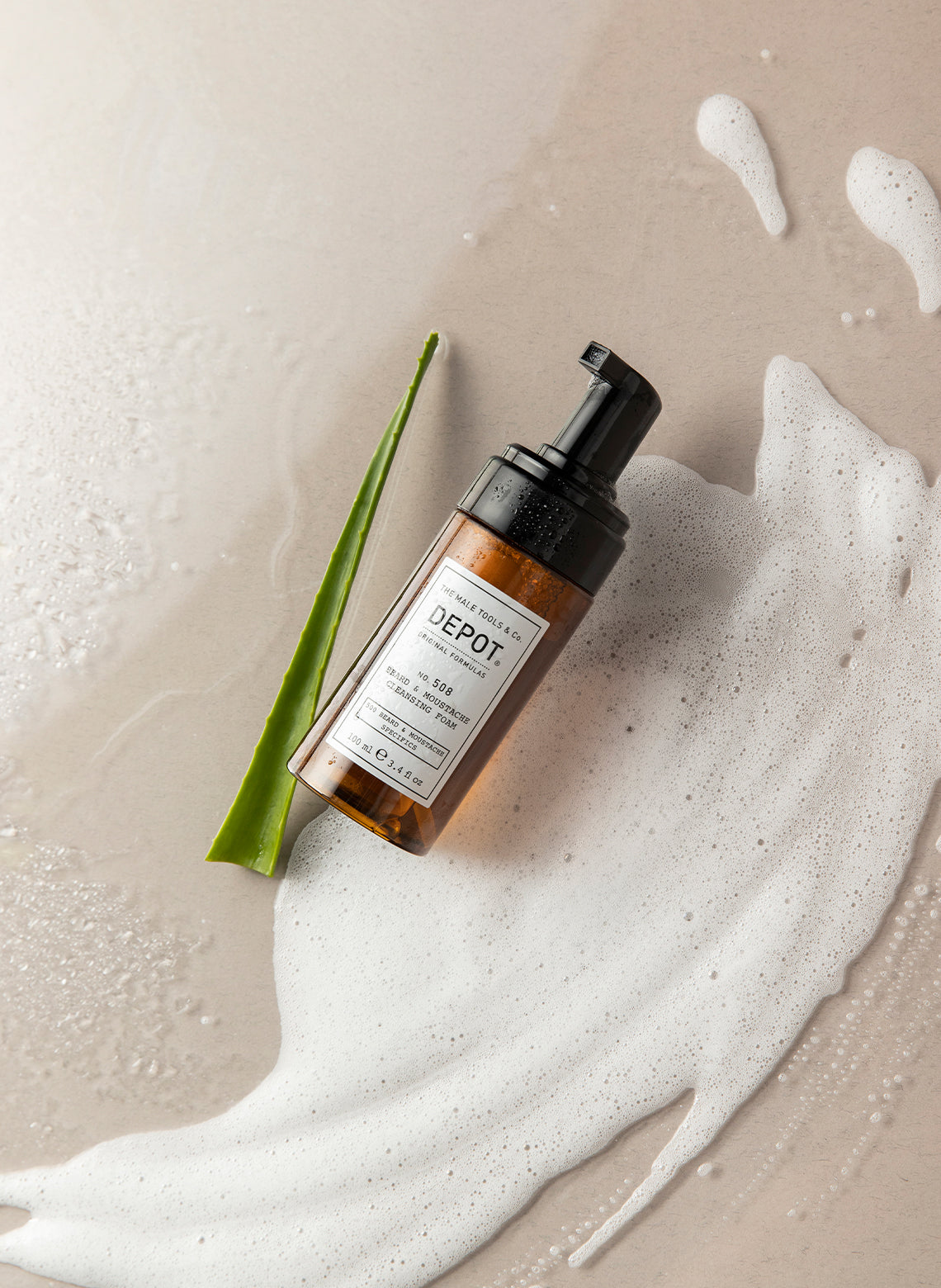 DEPOT NO. 508 CLEANSING BEARD & MOUSTACHE FOAM - Aretha Natural Beauty 