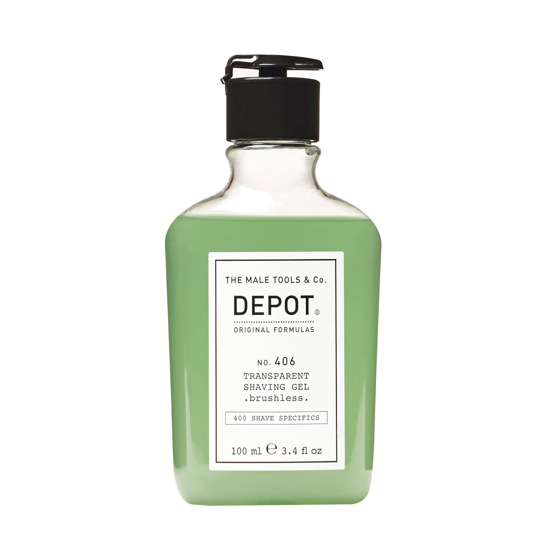 DEPOT NO. 406 TRANSPARENT SHAVING GEL BRUSHLESS