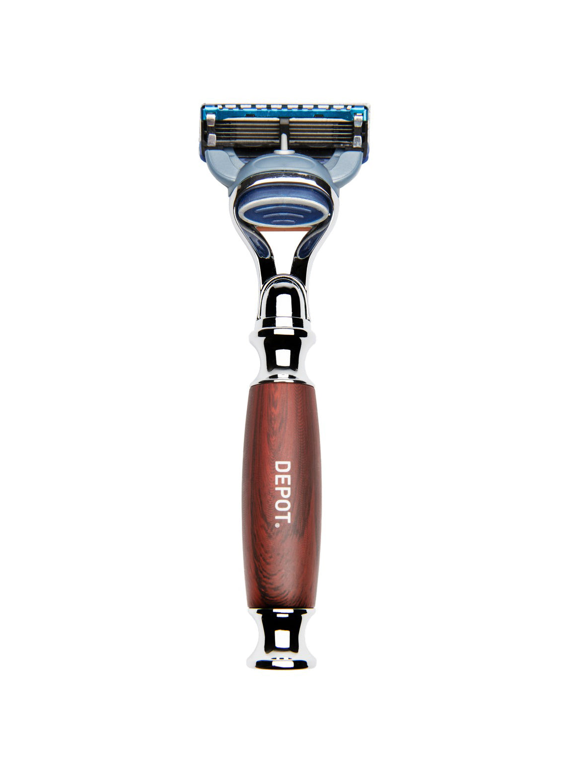 DEPOT WOOD & STEEL LUXURY HOME RAZOR (for 5 blades) - Aretha Natural Beauty 